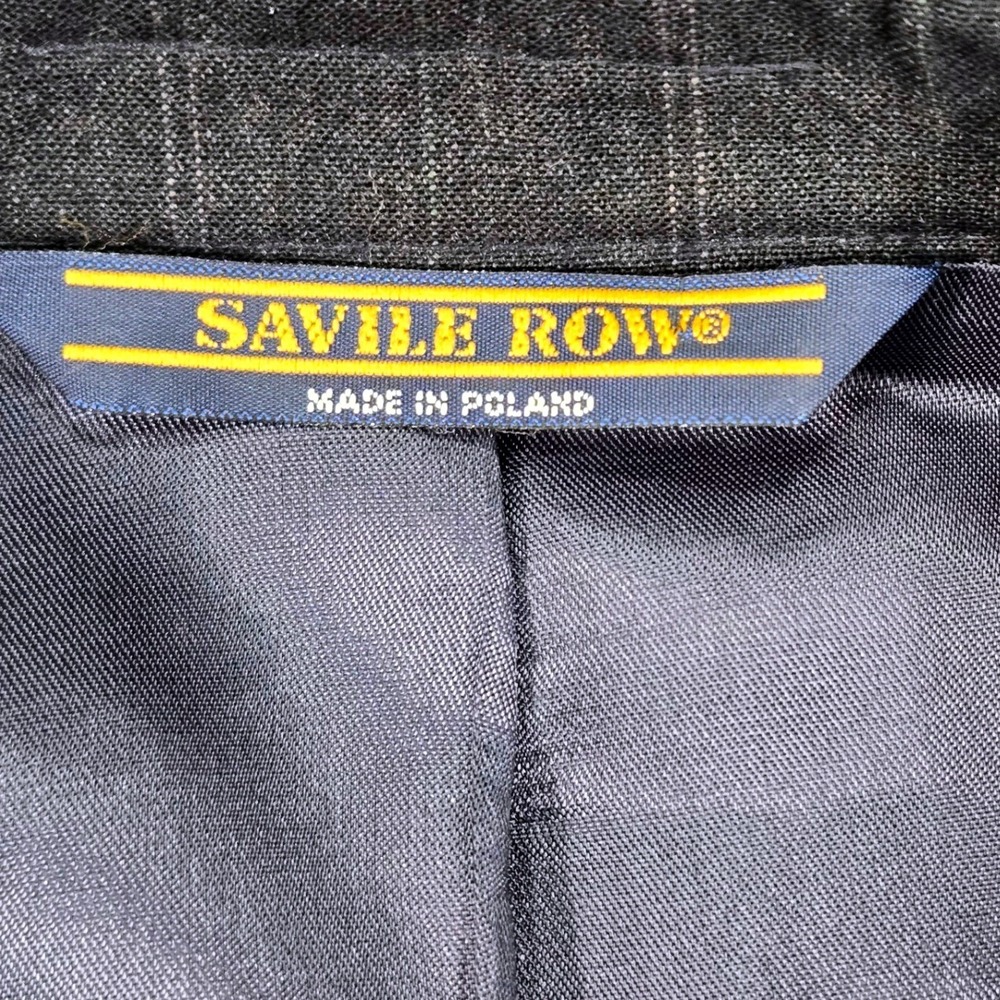 Savile Row Blazer Mens 46R(48) Charcoal Grey Pinstripe Virgin Wool Sport Coat - Picture 5 of 16